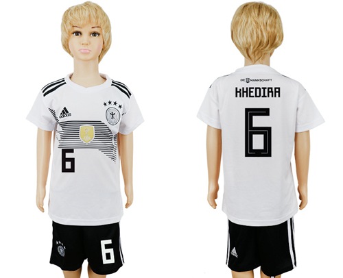 Germany #6 Khedira White Home Kid Soccer Country Jersey - Click Image to Close